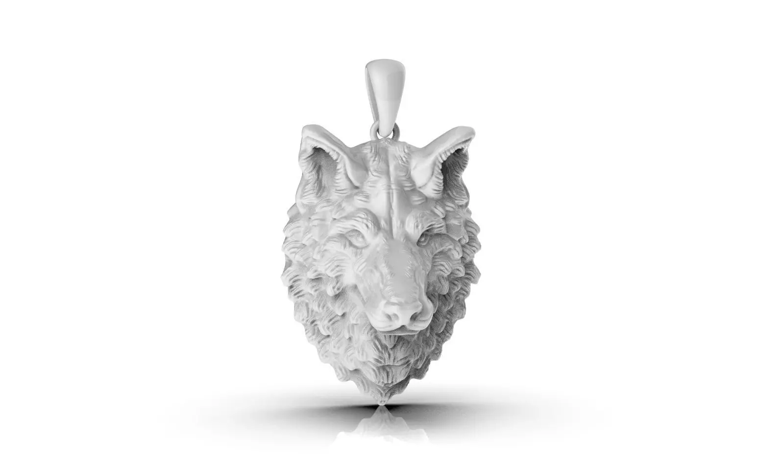 wolf pendent 3D print model_0