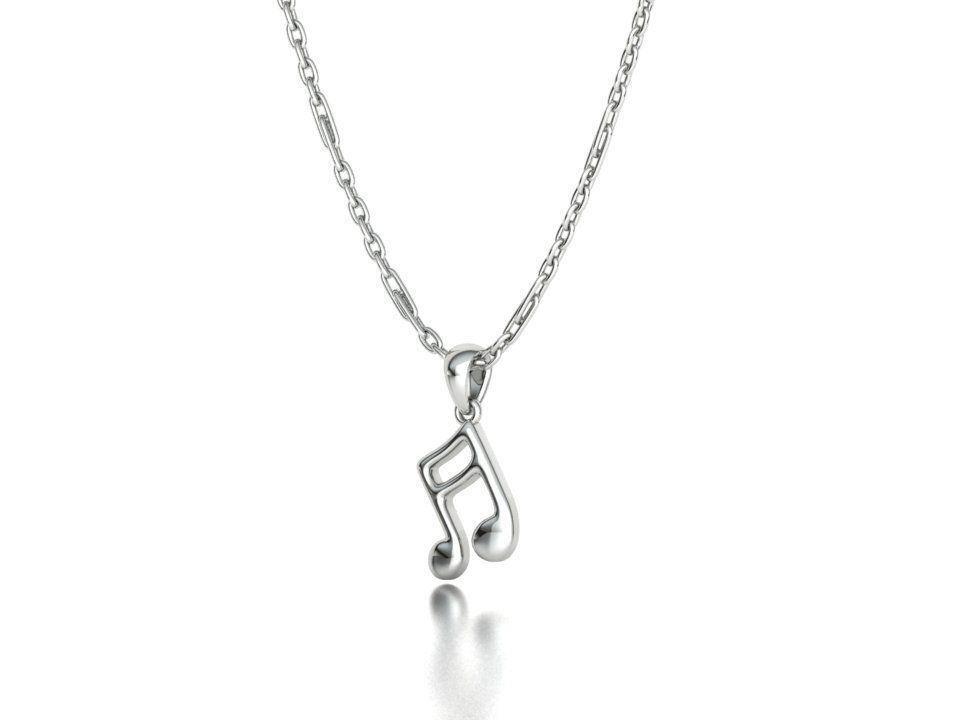 Music Note Pendants with Diamonds and Flat version 3D Model Collection_31