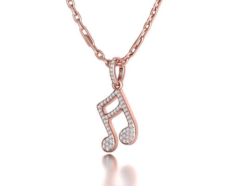 Music Note Pendants with Diamonds and Flat version 3D Model Collection_42