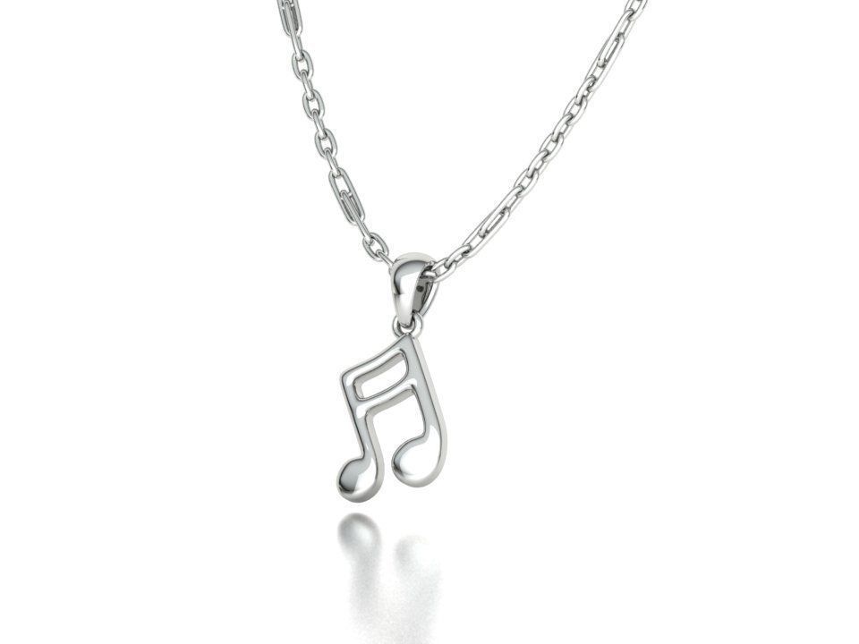 Music Note Pendants with Diamonds and Flat version 3D Model Collection_27