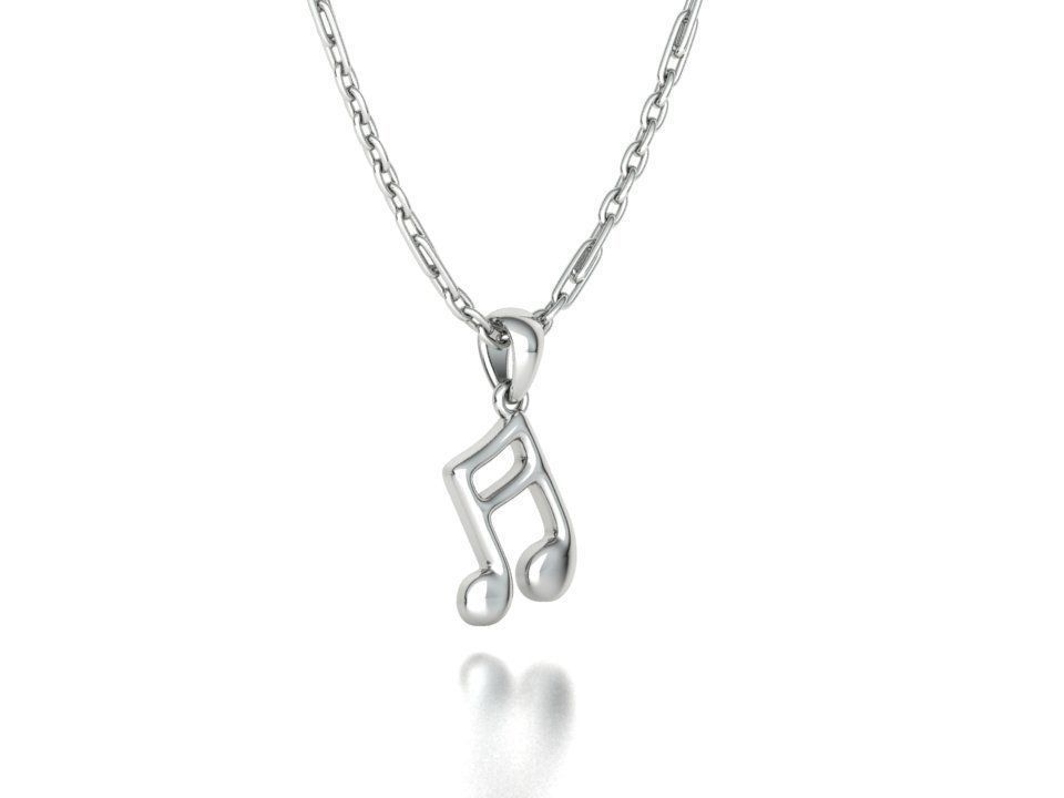 Music Note Pendants with Diamonds and Flat version 3D Model Collection_26