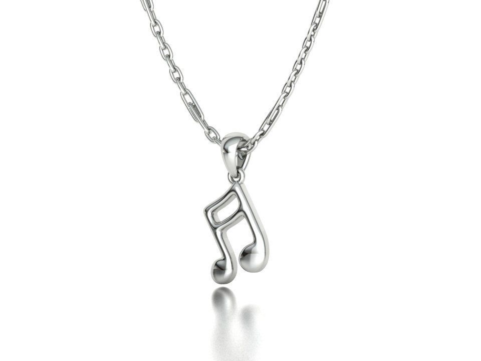 Music Note Pendants with Diamonds and Flat version 3D Model Collection_36