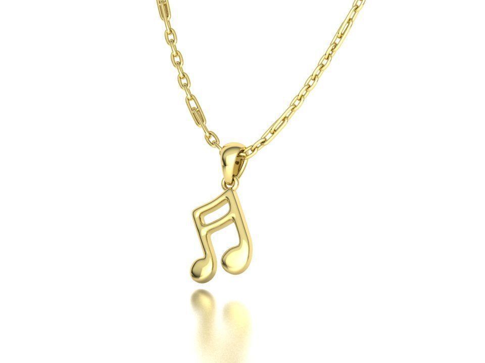 Music Note Pendants with Diamonds and Flat version 3D Model Collection_29