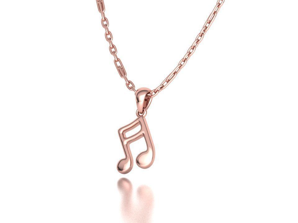 Music Note Pendants with Diamonds and Flat version 3D Model Collection_28