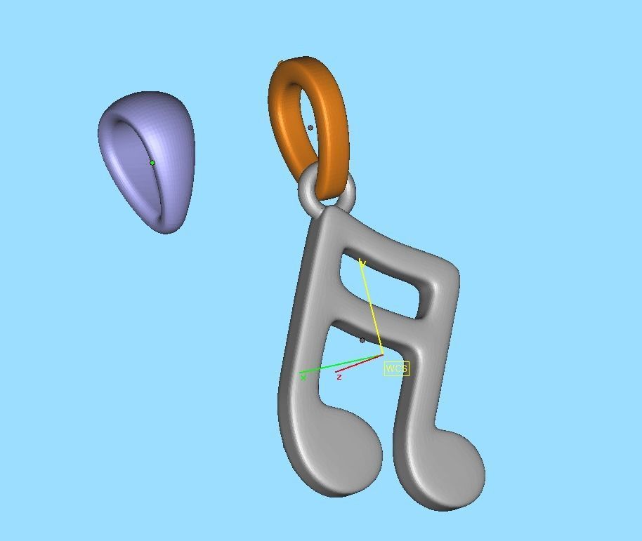 Music Note Pendants with Diamonds and Flat version 3D Model Collection_57