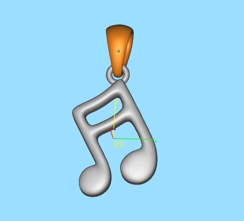 Music Note Pendants with Diamonds and Flat version 3D Model Collection_21