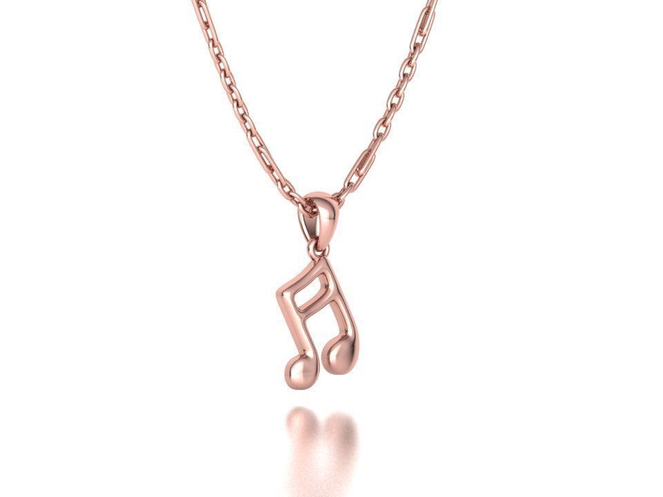 Music Note Pendants with Diamonds and Flat version 3D Model Collection_32