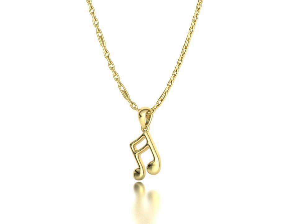 Music Note Pendants with Diamonds and Flat version 3D Model Collection_24