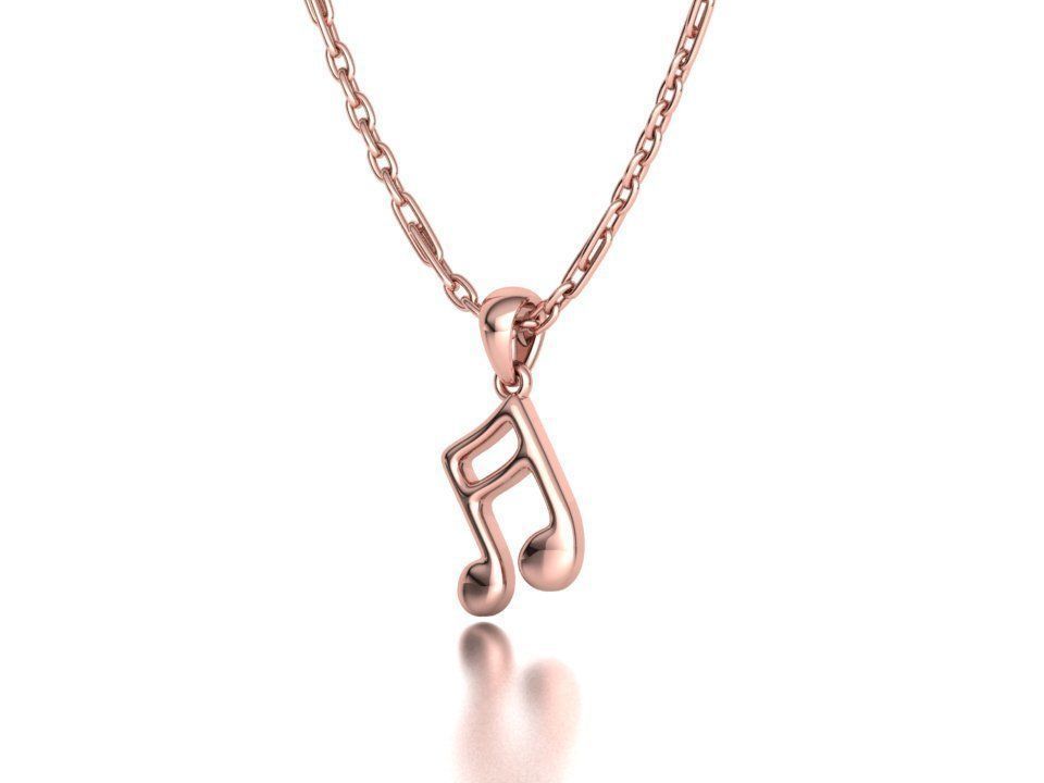 Music Note Pendants with Diamonds and Flat version 3D Model Collection_9