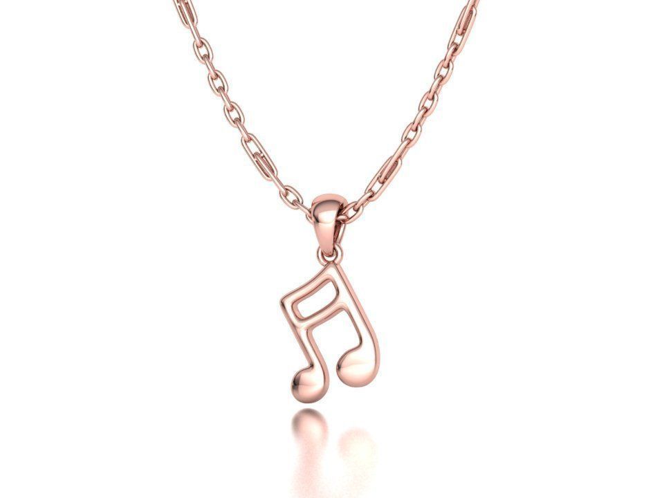Music Note Pendants with Diamonds and Flat version 3D Model Collection_38