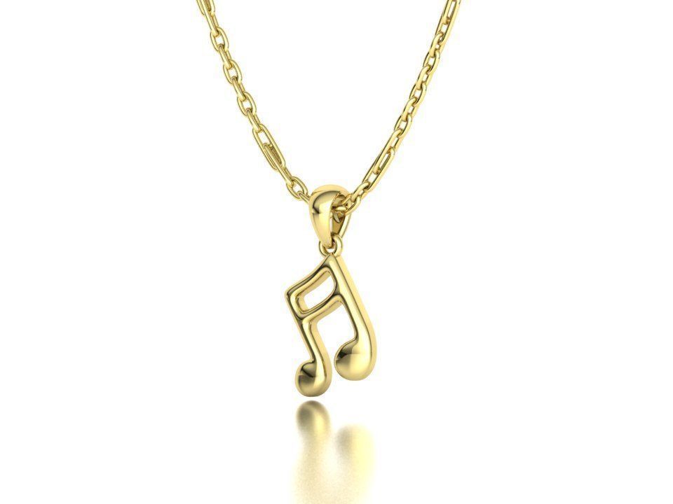 Music Note Pendants with Diamonds and Flat version 3D Model Collection_34