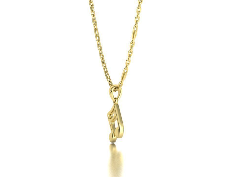 Music Note Pendants with Diamonds and Flat version 3D Model Collection_33