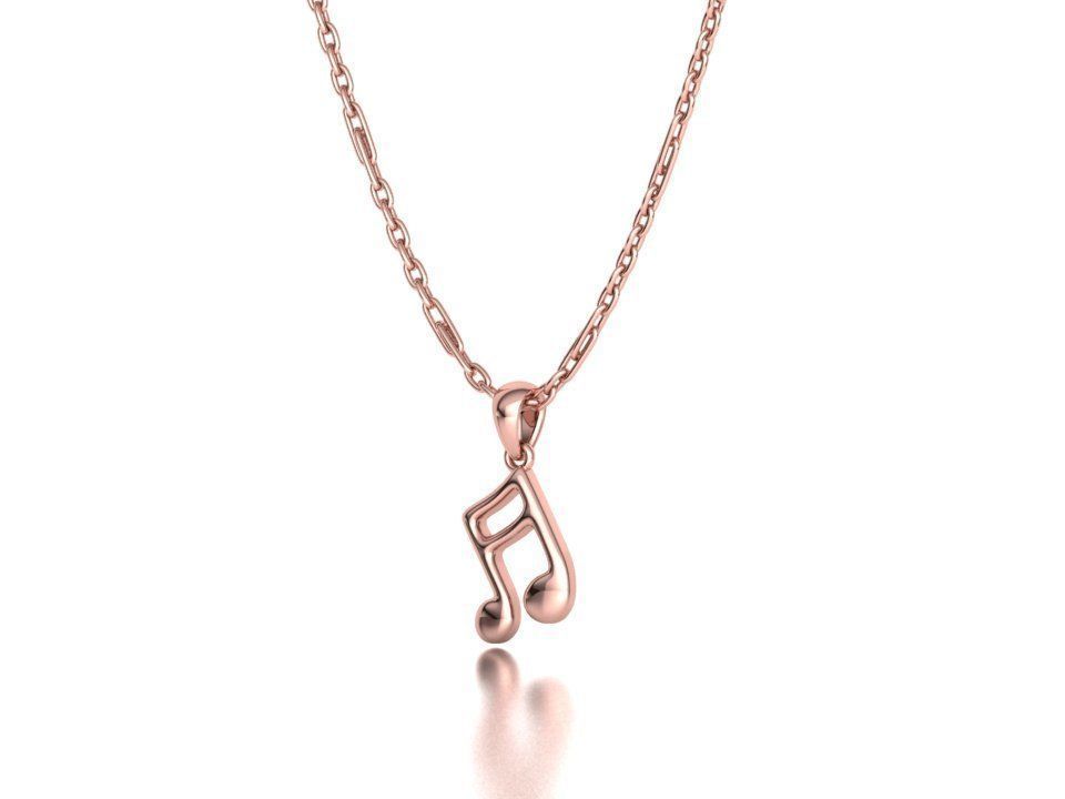 Music Note Pendants with Diamonds and Flat version 3D Model Collection_30