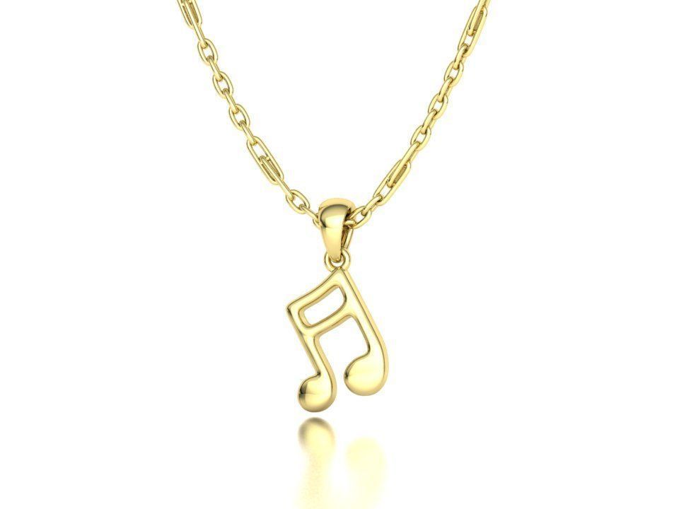 Music Note Pendants with Diamonds and Flat version 3D Model Collection_25