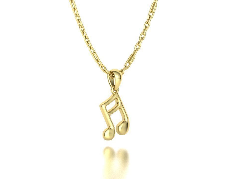 Music Note Pendants with Diamonds and Flat version 3D Model Collection_37