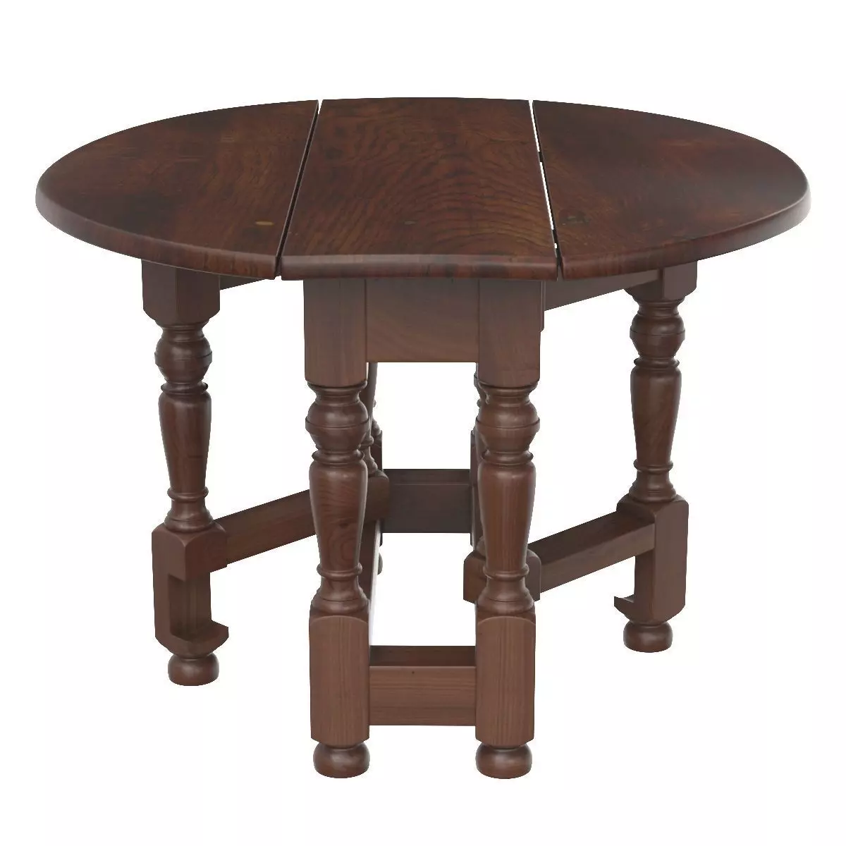 Small Antique Oak Gateleg Occasional Table 3D model_0
