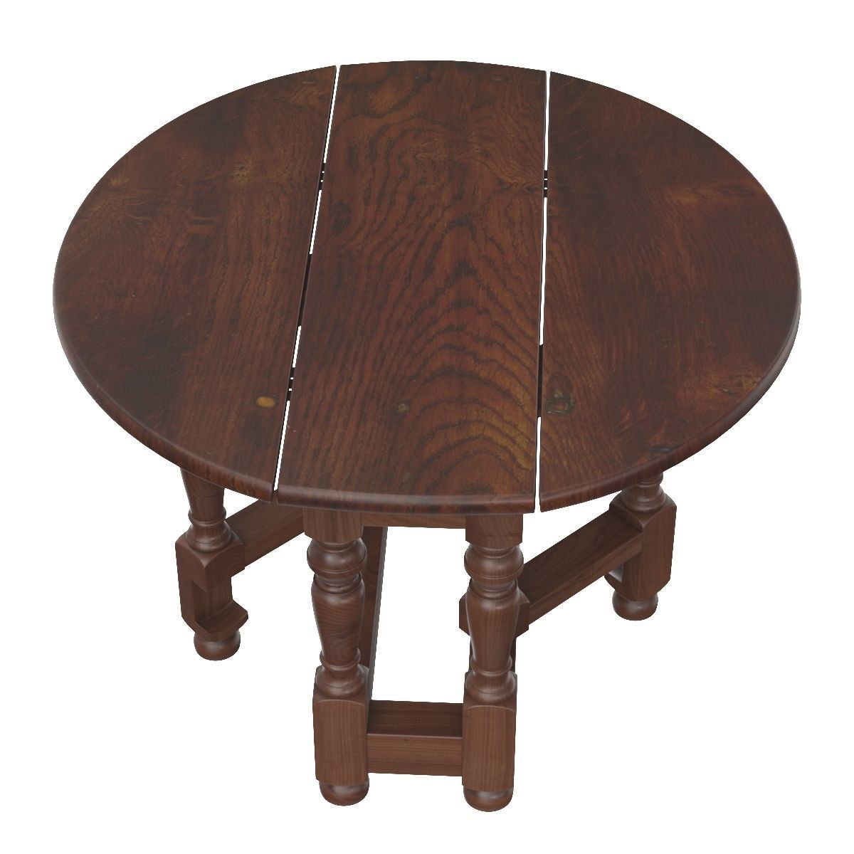 Small Antique Oak Gateleg Occasional Table 3D model_1