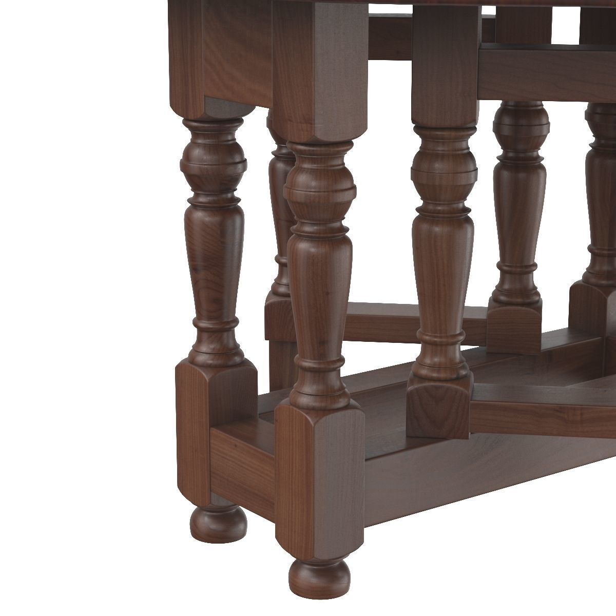 Small Antique Oak Gateleg Occasional Table 3D model_3