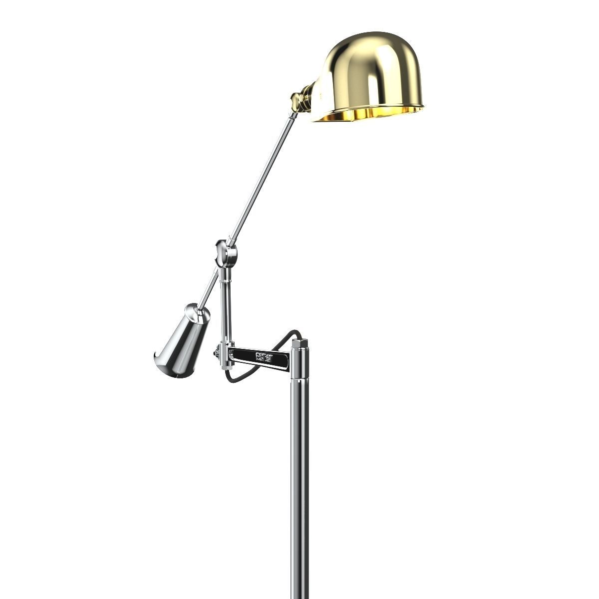 RL 67 Est Chrome Floor Standing Height Adjustable Lamp 3D model_3