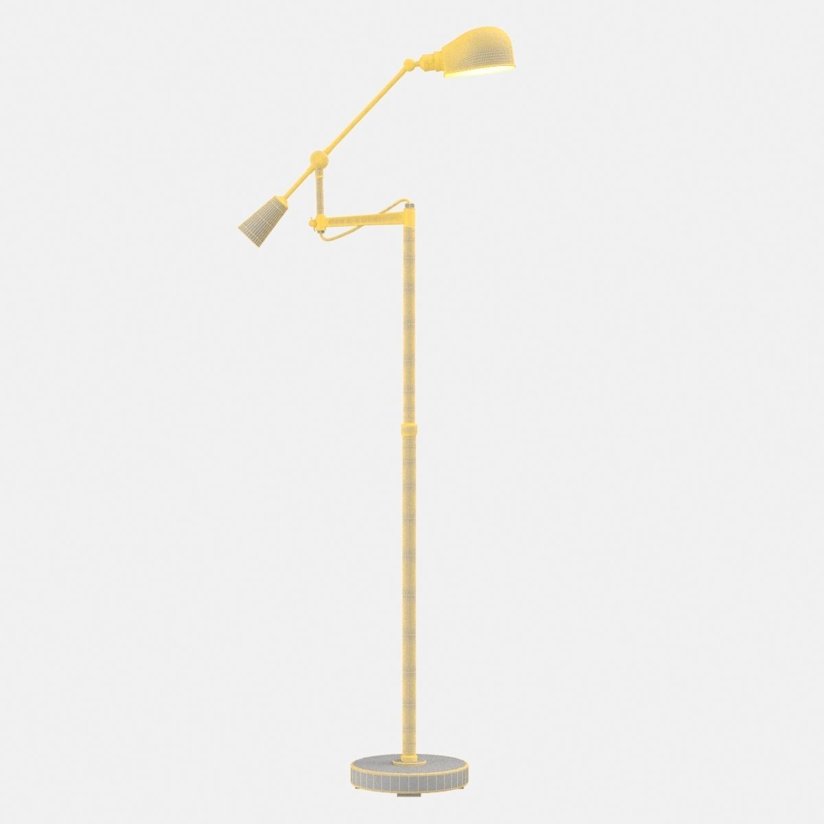 RL 67 Est Chrome Floor Standing Height Adjustable Lamp 3D model_5