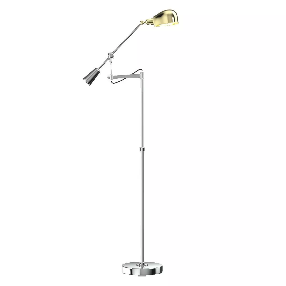 RL 67 Est Chrome Floor Standing Height Adjustable Lamp 3D model_0