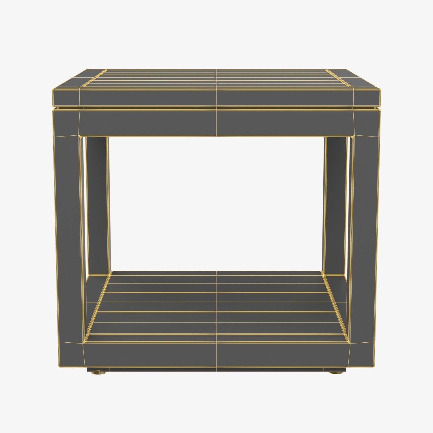 RH Capri Aluminum Square Side Table 3D model_5