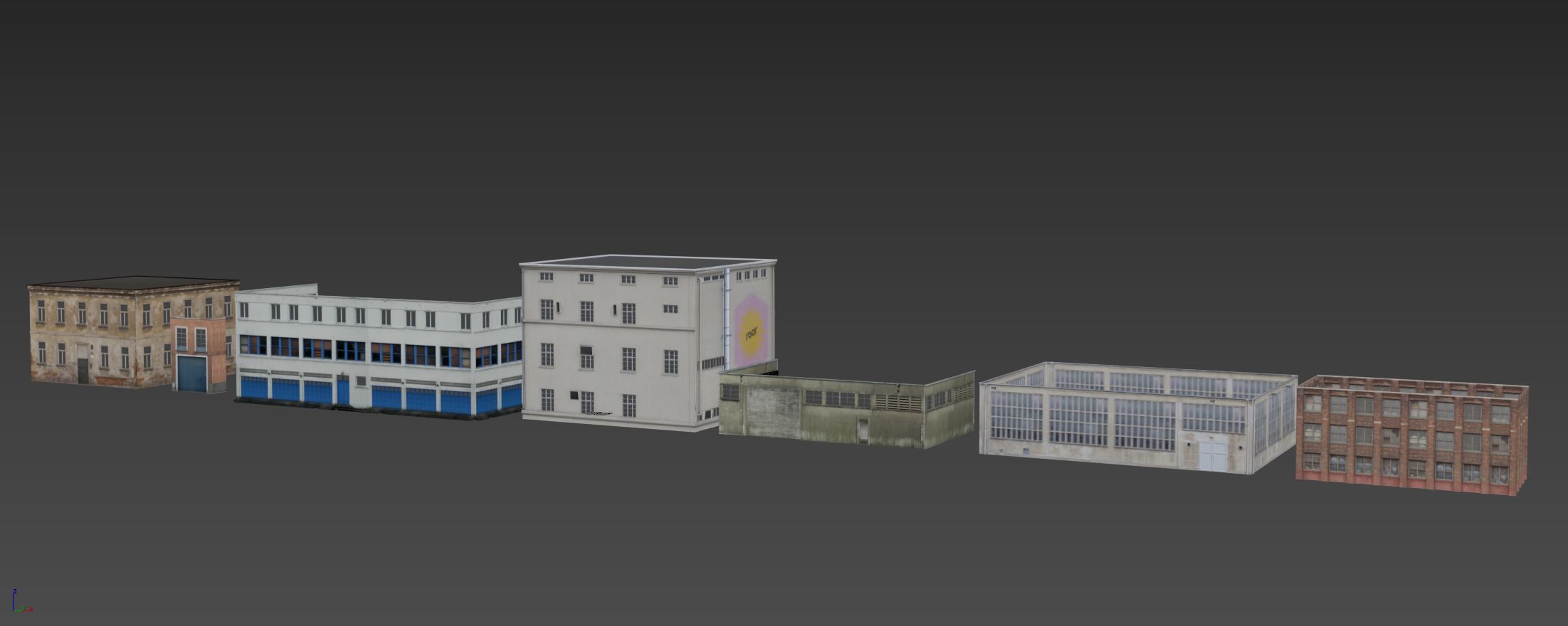 Industrial Building Pack Low-poly 3D model_19