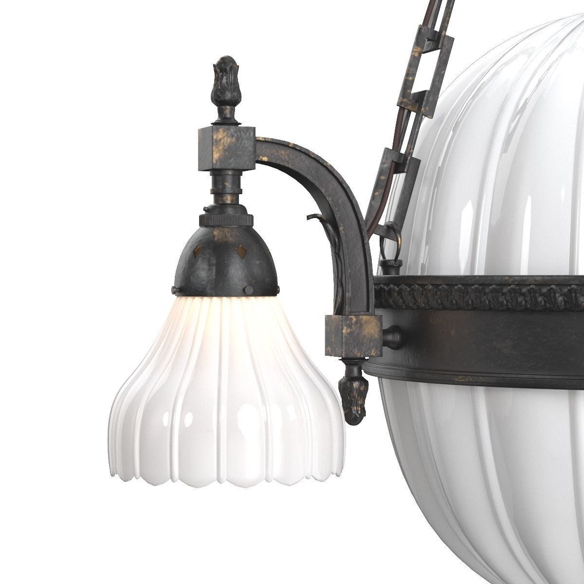 Moonstone Chandelier by Jefferson and Co England Circa 1910 3D model_3