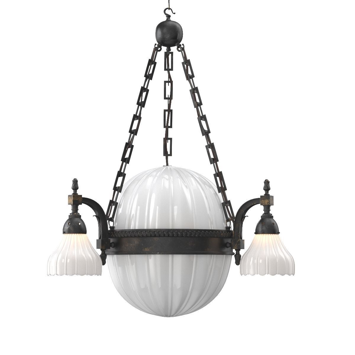 Moonstone Chandelier by Jefferson and Co England Circa 1910 3D model_2