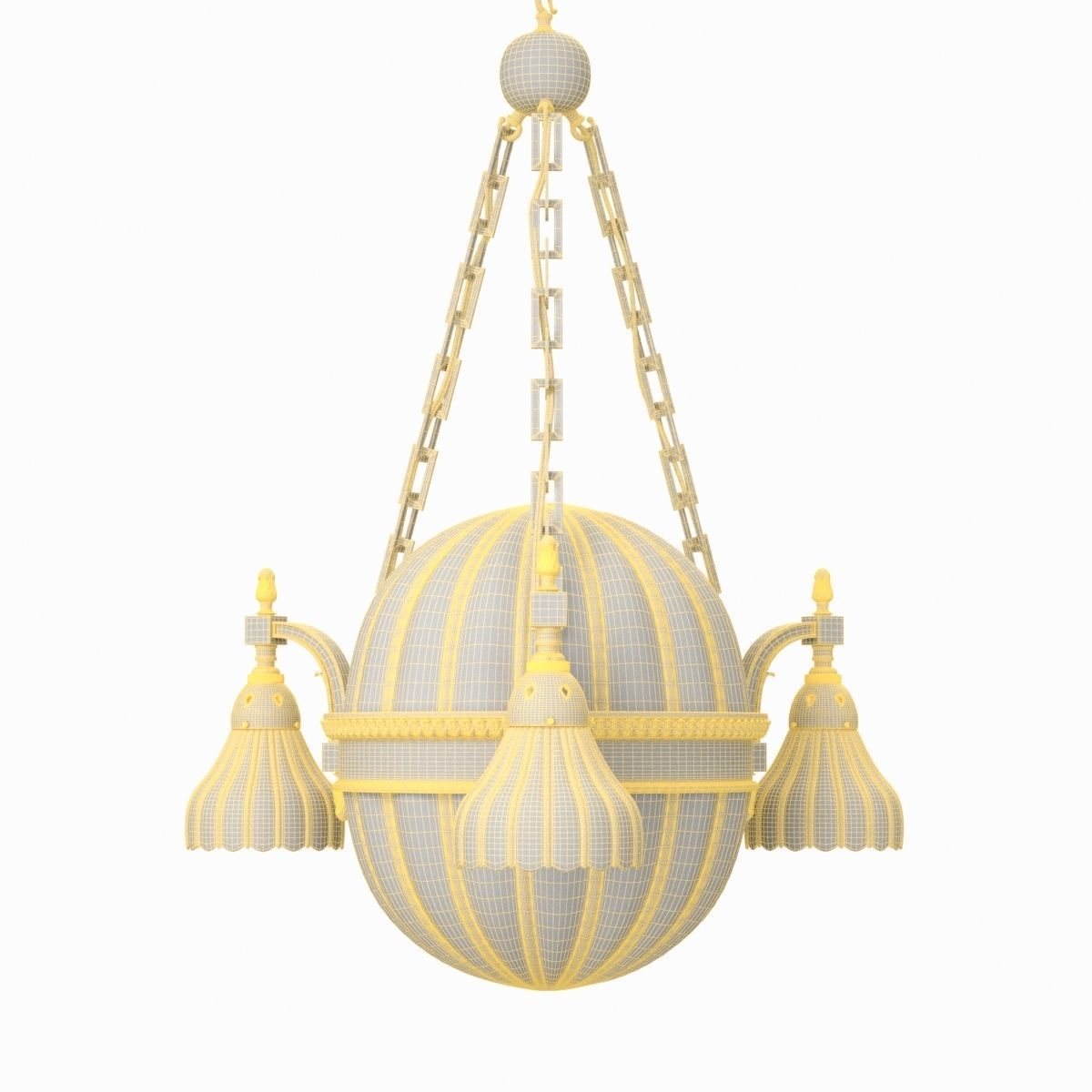 Moonstone Chandelier by Jefferson and Co England Circa 1910 3D model_5