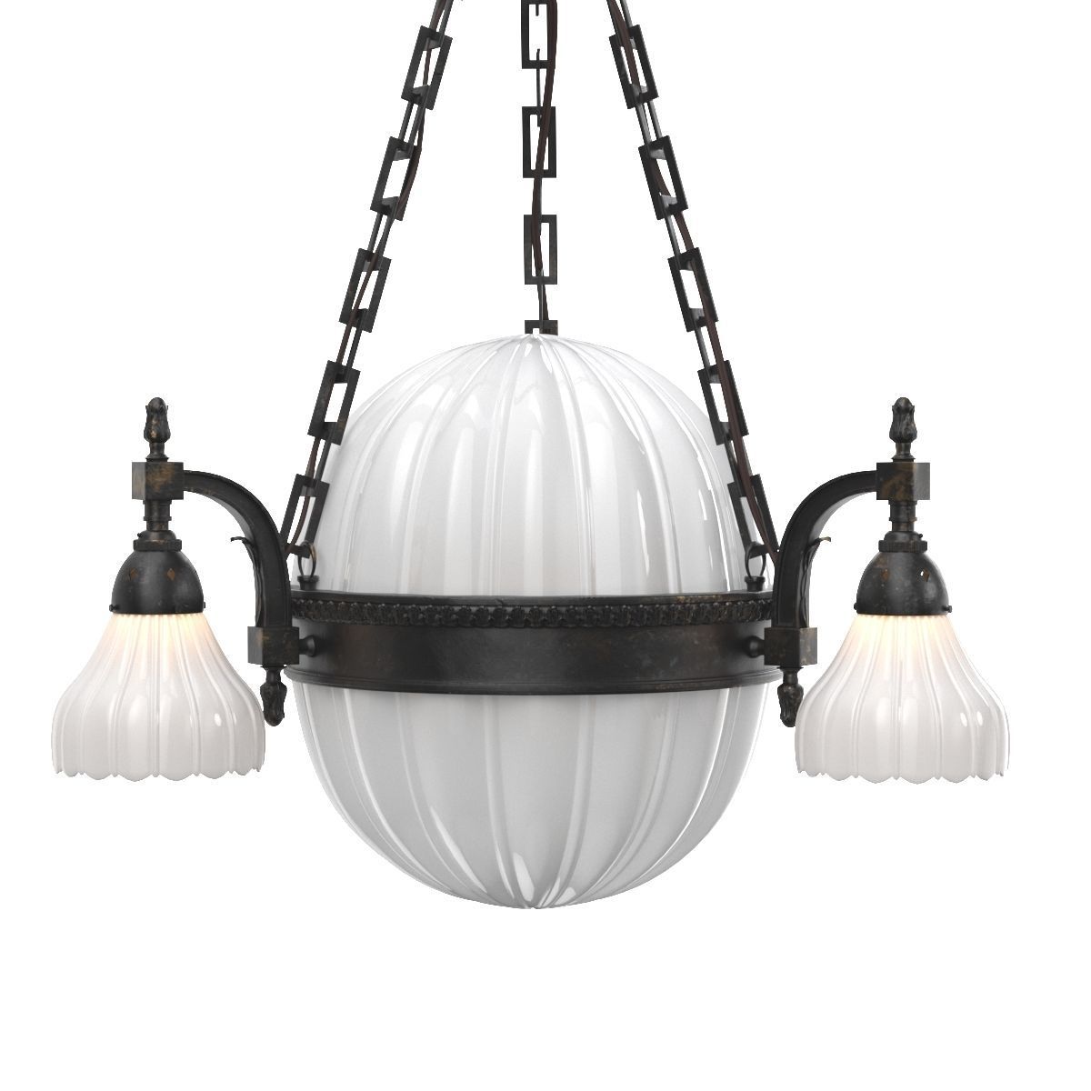 Moonstone Chandelier by Jefferson and Co England Circa 1910 3D model_1