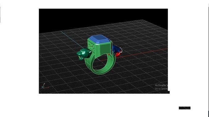 Elephant and Jaguar Ring 3D model