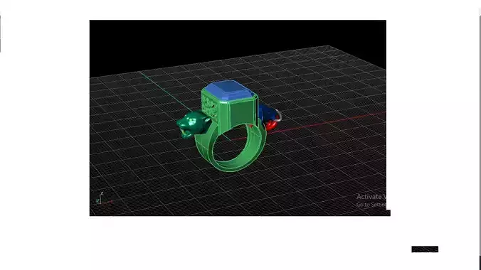 Elephant and Jaguar Ring 3D model