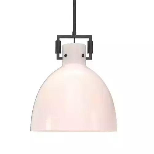 Machinist Milk Glass Cloche Pendant