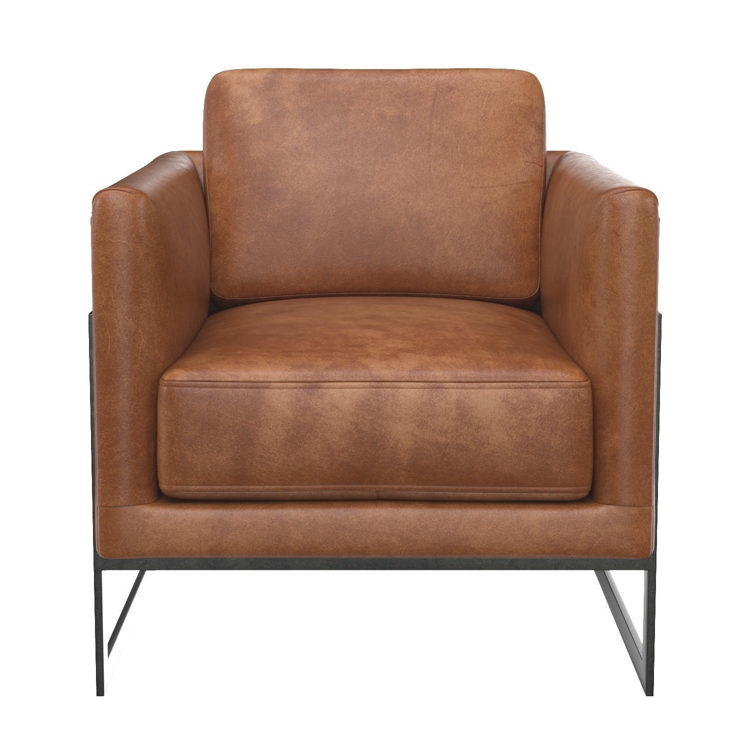 Luxley Club Chair Open Road Brown Leather 3D model_2