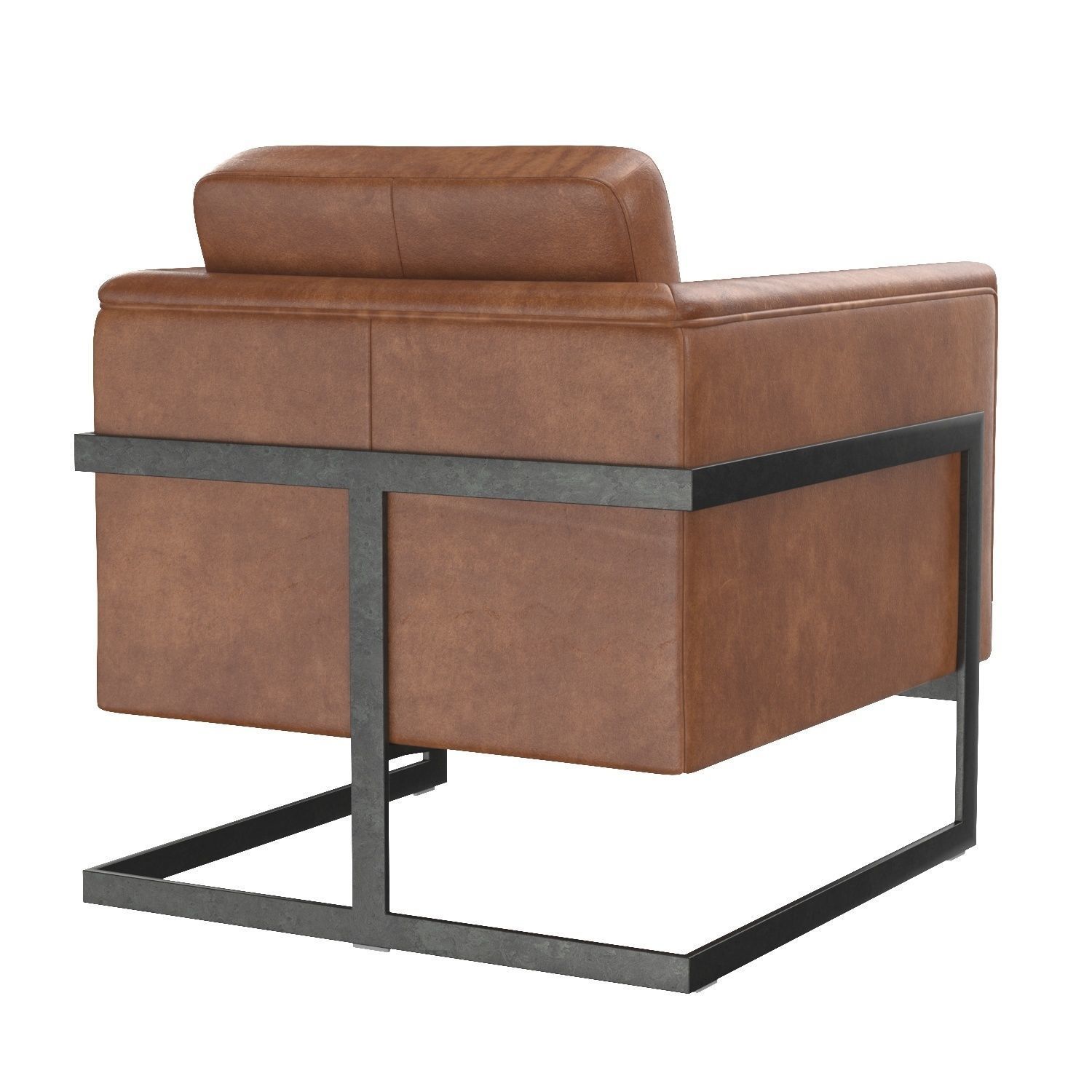 Luxley Club Chair Open Road Brown Leather 3D model_4