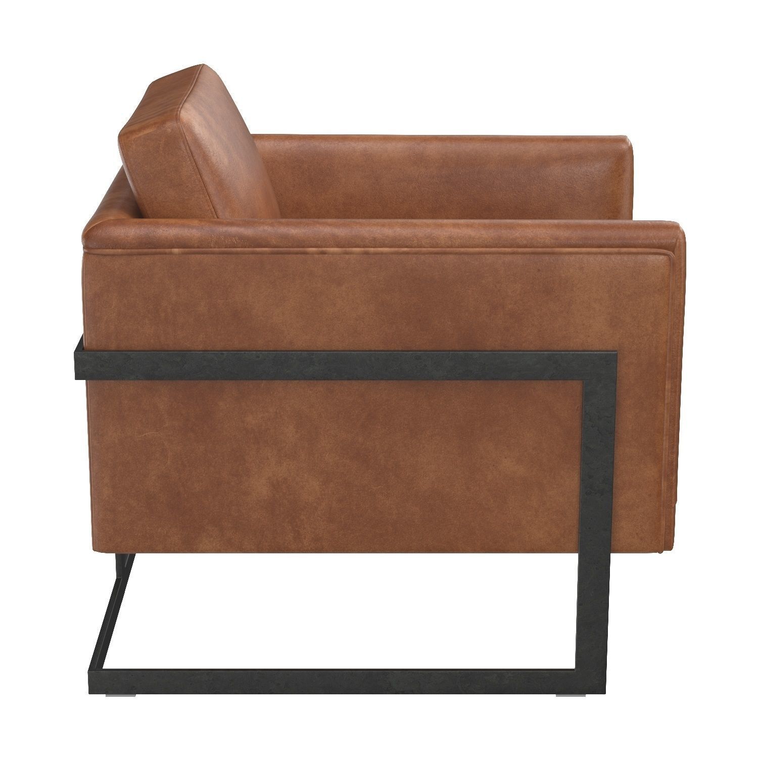 Luxley Club Chair Open Road Brown Leather 3D model_1
