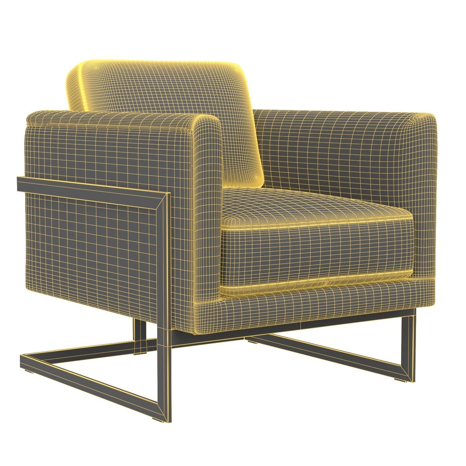 Luxley Club Chair Open Road Brown Leather 3D model_5