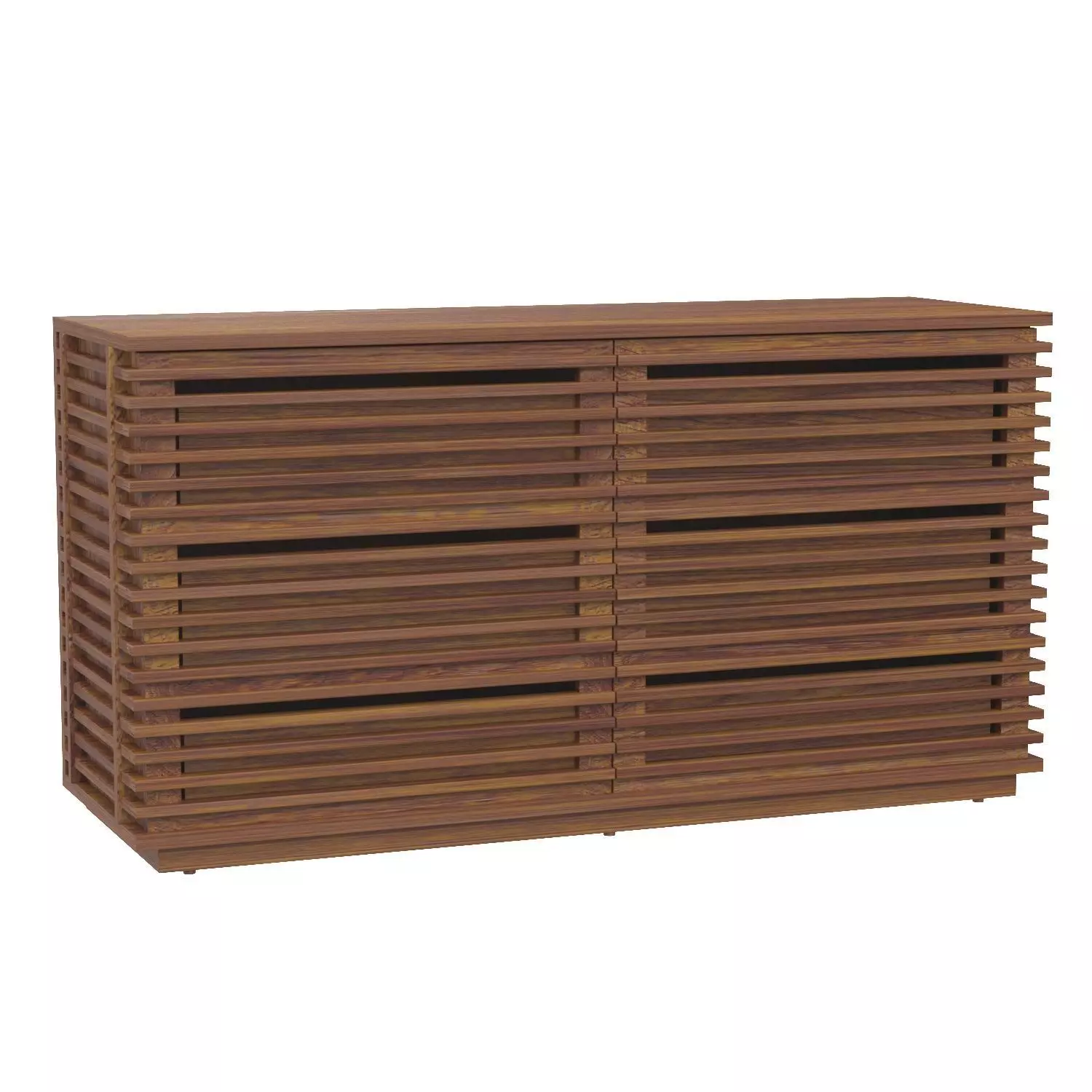 Linear 6 Drawer Walnut Dresser 3D model_0