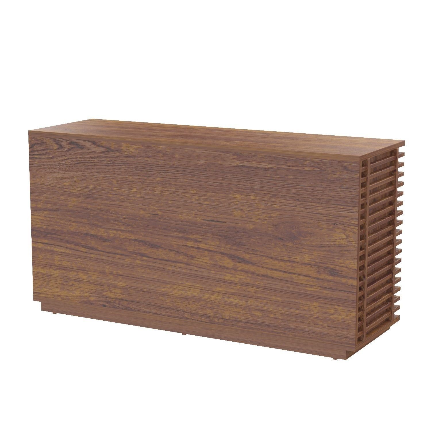 Linear 6 Drawer Walnut Dresser 3D model_4