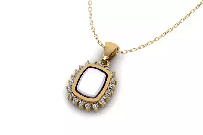 Pearl and Diamond Pendant P 070 3D print model