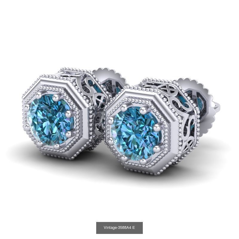 3DM-STL-RENDER 33 STUD EARRING FILES 3D Model Collection_34