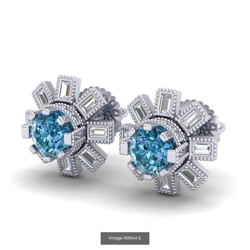 3DM-STL-RENDER 33 STUD EARRING FILES 3D Model Collection_36