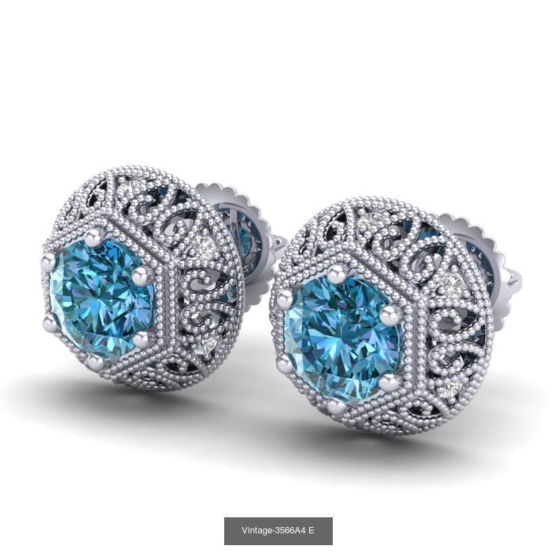 3DM-STL-RENDER 33 STUD EARRING FILES 3D Model Collection_6