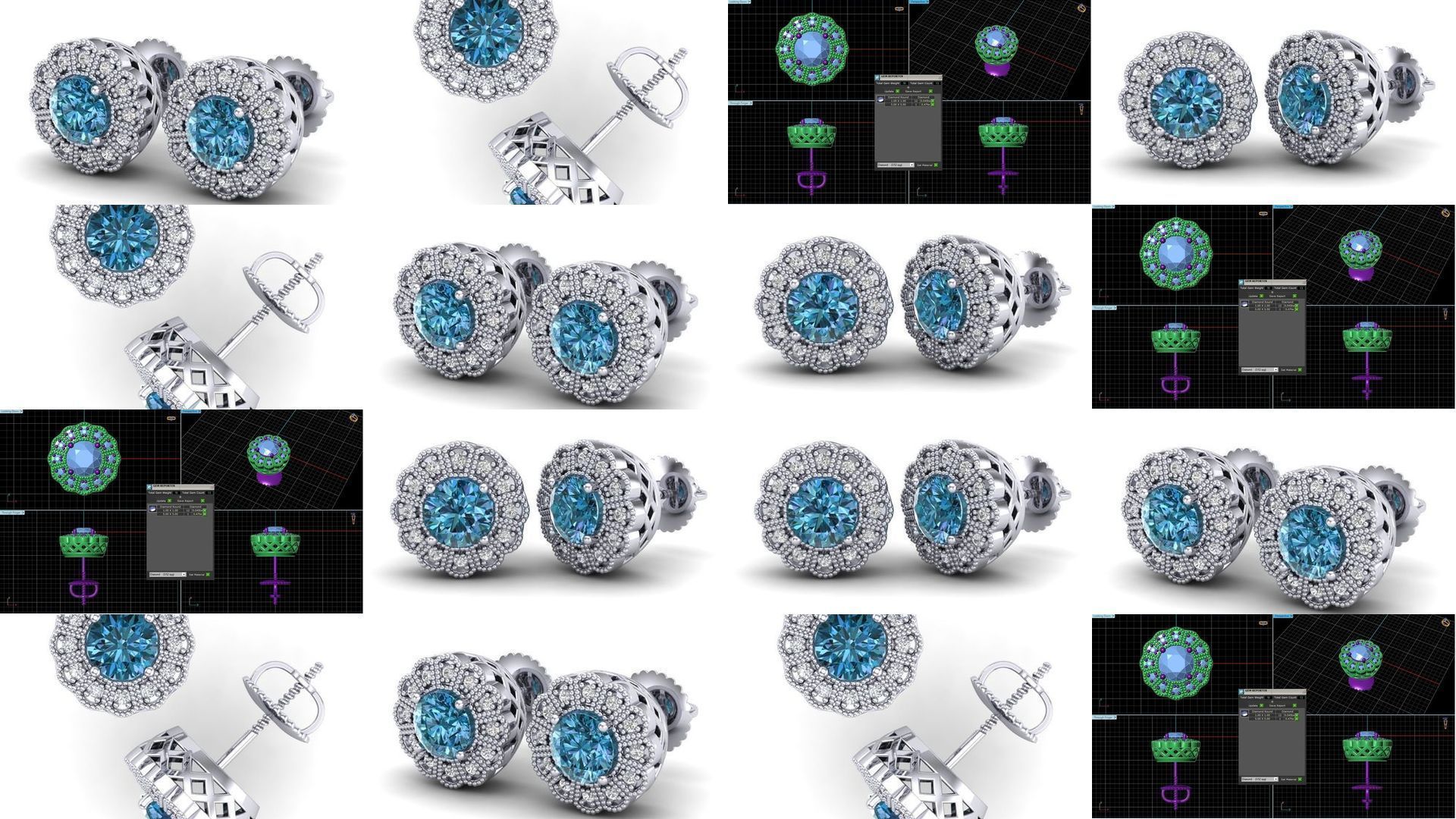 3DM-STL-RENDER 33 STUD EARRING FILES 3D Model Collection_3