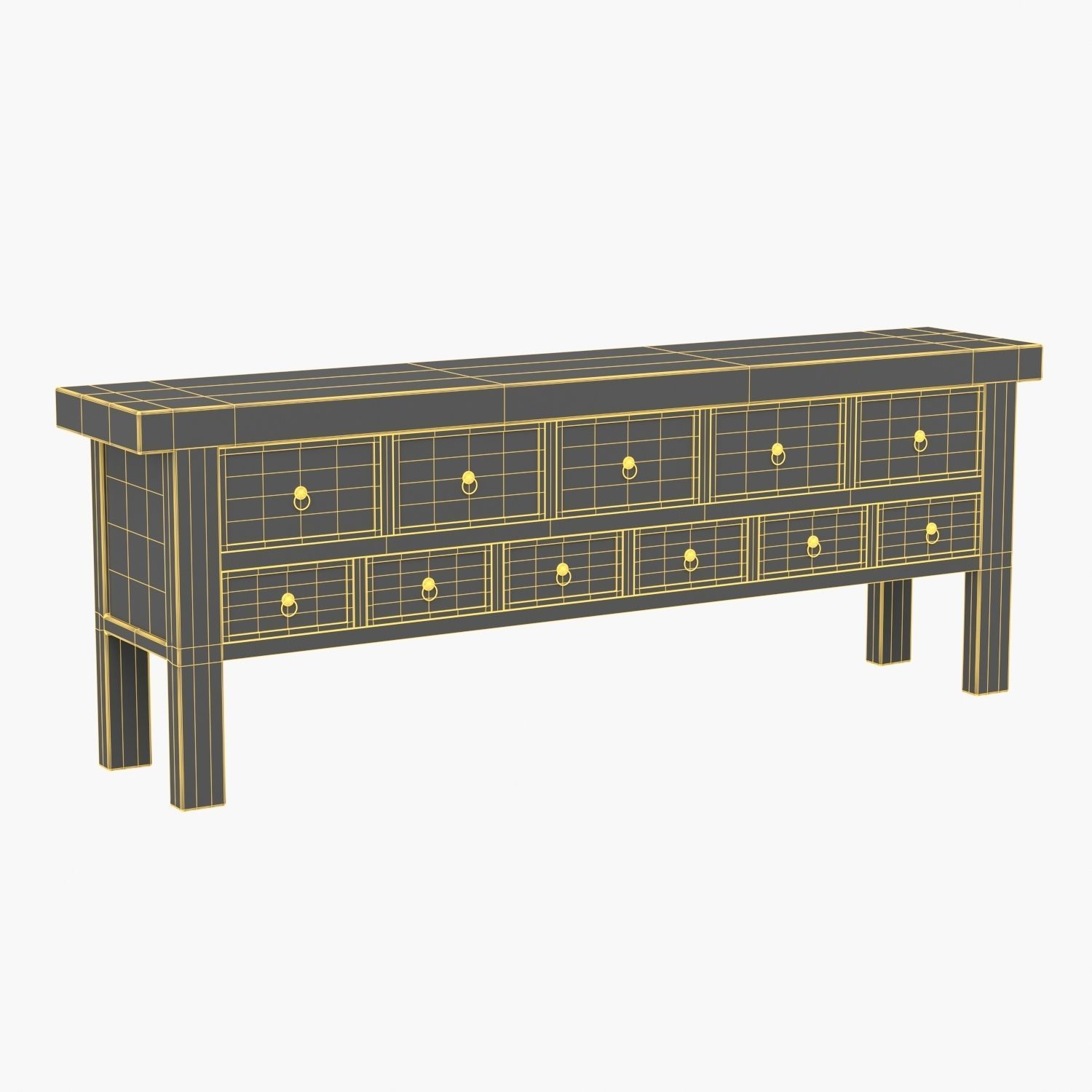 Chico Reclaimed Wood Sideboard Console Table 3D model | CGTrader