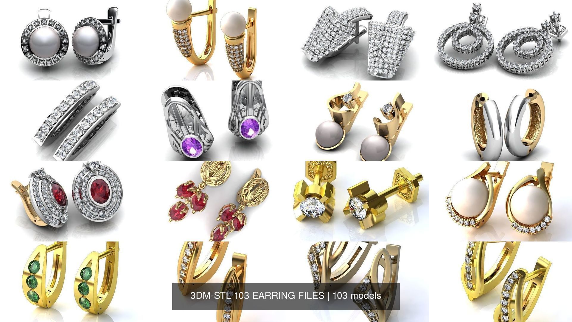 3DM-STL 132 EARRING FILES 3D Model Collection_7