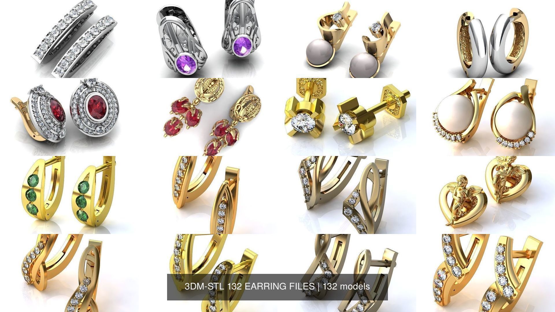 3DM-STL 132 EARRING FILES 3D Model Collection_4