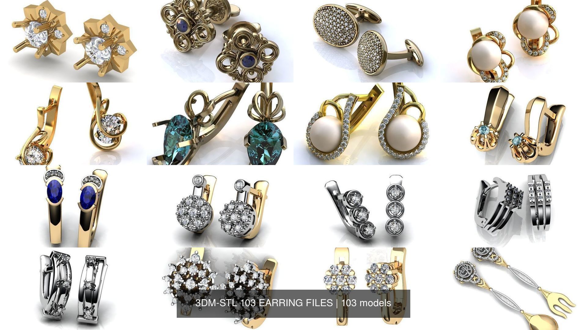 3DM-STL 132 EARRING FILES 3D Model Collection_1