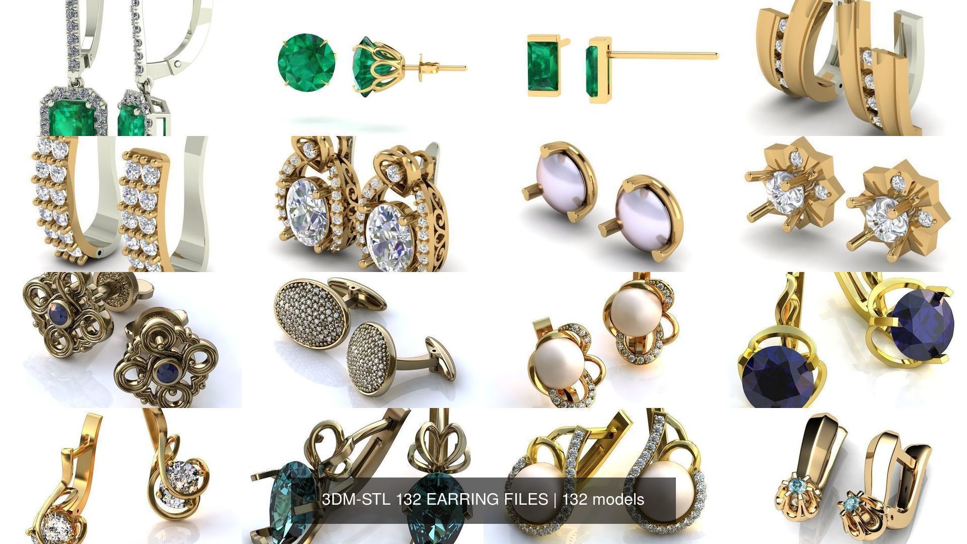 3DM-STL 132 EARRING FILES 3D Model Collection_3